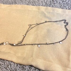 Silpada Long Double Strand Glass and Pearl Sterling Silver .925 Necklace